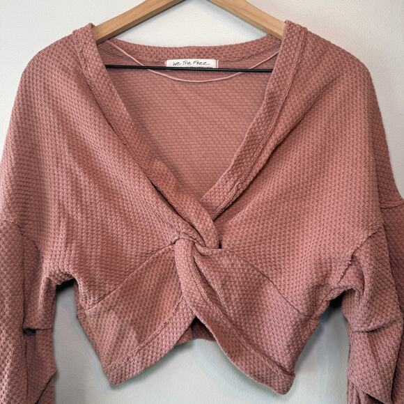 Free People Fall For You Cropped Tee Top Cactus Tint Pink Women's Size X-Small - Picture 2 of 7